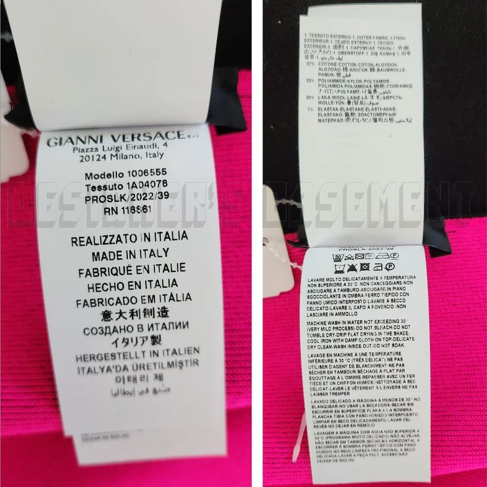 VERSACE Medusa Renaissance Greca Pattern Logo Intarsia wool blend knit scarf NWT - Picture 5 of 10